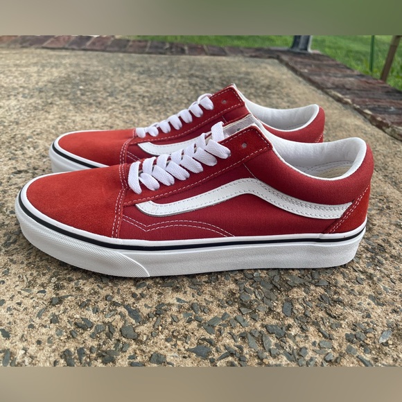 Women’s Burnt Orange Low Top Vans Sneakers - Picture 8 of 11